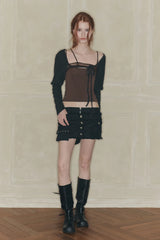 ABBY STRAP TOP brown