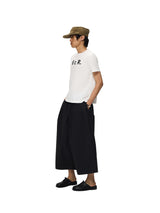 6CRAYON Black French Lotus Waist Drawstring Wide Leg Casual Shorts