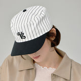 Leaf VZ Monogram Stripe Pillbox Cap / Black