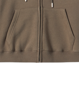 25FW WOMAN アーチシェイプドロゴクロップナッピングフーディージップアップ