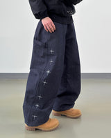 Stellon Cross Embroidery Balloon Pants