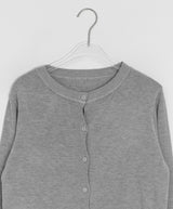 Unin Basic Color Round Neck Cardigan