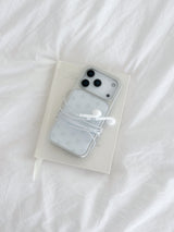 WHITE GREY DOT Silver Epoxy Case