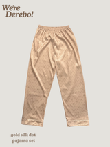 gold silk dot pajama set