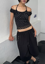 SHIRRING DOT 2-WAY TOP