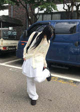 PLEATED LAYERED SKIRT PANTS