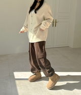 (UNISEX) シュガーパウダーオーバーサイズ5ボタンアンゴラカーディガン - NEW 2 COLOR