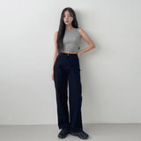 BASIC COTTON PANTS [BLACK]