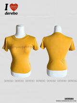 バナナレタリングビーズスパンデックスラウンドネックTシャツ