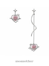 [925silver needle] ドロップハートアンバルピアス