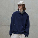Double zipper high-neck sweatshirt