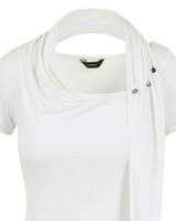 カウルネックスカーフTシャツ _ ホワイト