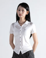 Metal Triclipse Open Polo T-Shirt White