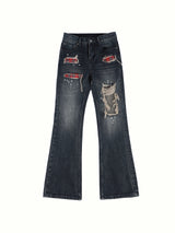 SEXXDEVIL Plaid Washed Jeans