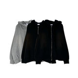 cat brush fleece hood zip-up