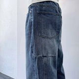 Flared Washed Denim Trousers