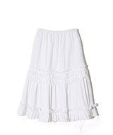 RUFFLE POINT SKIRT - WHITE