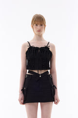 GAGA RIBBON BUSTIER / BLACK