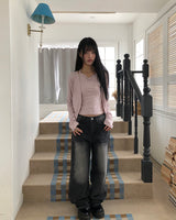 セユ バックポイント ウォッシュドデニム パンツ
