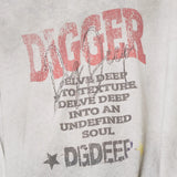 RELABEL (DIGGER Theme Print Series) デジタルディストレスド ダブルカラー ショートワイド ロングスリーブTシャツ