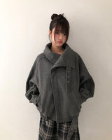 ハイネックブークレキルトコート