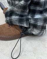 Kale Check Wide Banding Pants