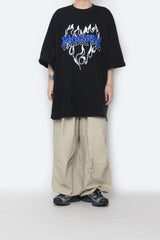 ハートレタリングオーバーサイズ半袖Tシャツ