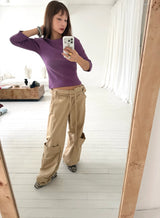 Waist roll-up pants(2c)