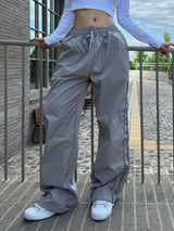 Two-way two-line crunchy wide trek long pants (3 colors)