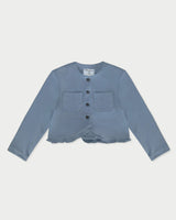Frill crop jacket_skyblue