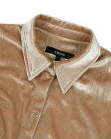 Embroidered Velvet Slim Shirt _ BEIGE