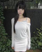 グロウィーシルバーボールドロップネックレス