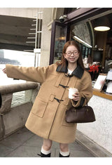 wool butler toggle half-wide coat