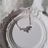 [VIVIZ Eunha Necklace] ヘブンリークリスタルネックレス-シルバー(Regular Length Version)