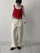 Wood Square Neck Knit Bustier