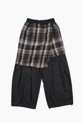 Checker drape layered pants