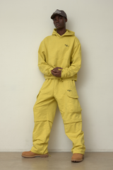 EEERRR Basic logo needlework hoodie (Melange Yellow)