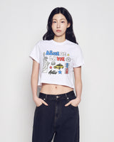 25FW WOMAN NYイメージクロップ半袖Tシャツ ホワイト