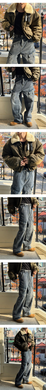 [Unisex] Crop mustang ma-1 jumper(2color)