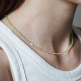 LOVE SKINNY BEADS NECKLACE GLOW GREEN