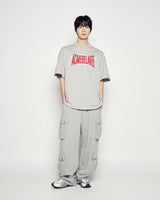 25FW ダブルレイヤーロゴワイド半袖Tシャツ メランジ