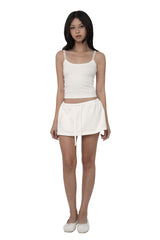 Basic logo low rise sweat skirt, White