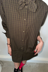 LOW LINE CHECK JUMPSUIT_BROWN