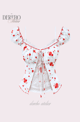 Red Rose Lace Layered Blouse