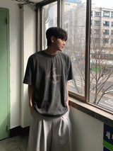 Crescent Moon Pigment-Dyed Oversized Short-Sleeve Tee