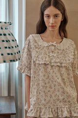 ULLALA PAJAMA Lili Short-sleeve Two-piece  Ivory[24151WTSSN]