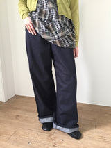 Stitched wide engine denim (2color)