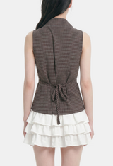 Iria Check Tie Blouse