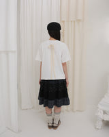 Blooming garden patchwork skirt / black