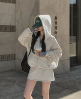 [Bellied made] Movening Color Blocking Two-Way Hooded Zip-up
